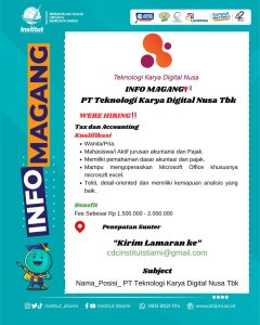 Lowongan Magang Menarik di PT Teknologi Karya Digital Nusa Tbk